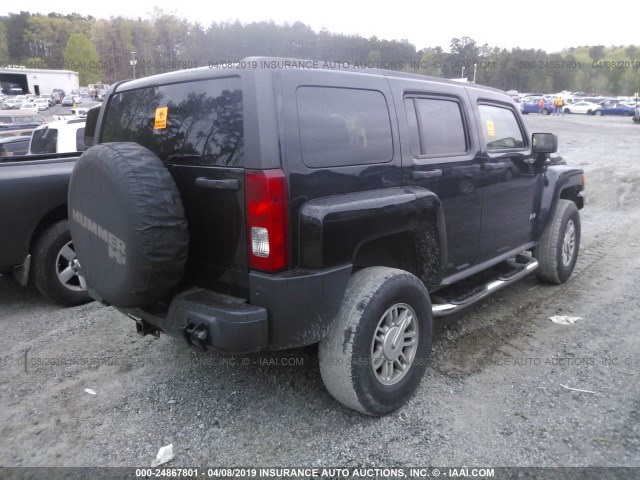 5GTEN13E998102506 - 2009 HUMMER H3 BLACK photo 4