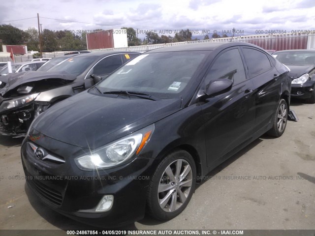 KMHCU4AE1DU479221 - 2013 HYUNDAI ACCENT GLS/SE BLACK photo 2