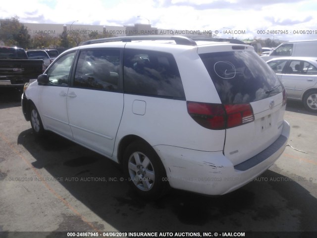 5TDZA23CX5S323367 - 2005 TOYOTA SIENNA CE/LE WHITE photo 3