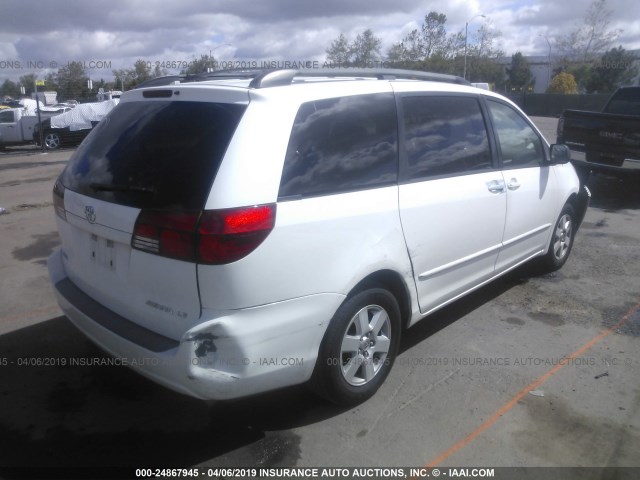 5TDZA23CX5S323367 - 2005 TOYOTA SIENNA CE/LE WHITE photo 4