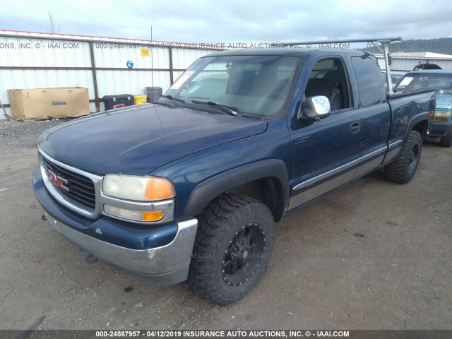 1GTEK19T2XZ512996 - 1999 GMC NEW SIERRA K1500 BLUE photo 2