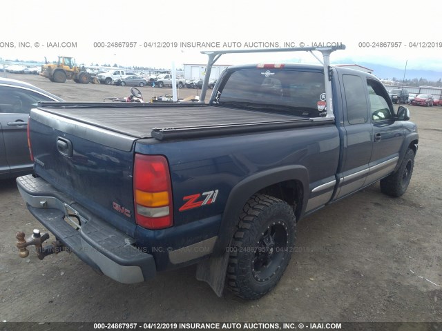 1GTEK19T2XZ512996 - 1999 GMC NEW SIERRA K1500 BLUE photo 4