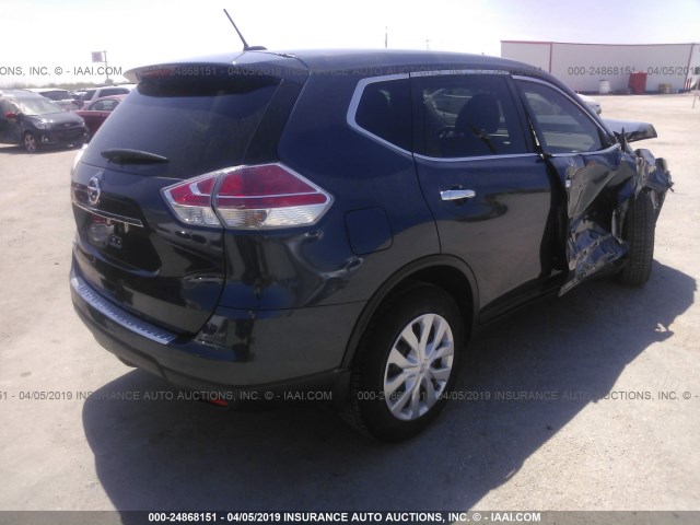 5N1AT2ML9FC907828 - 2015 NISSAN ROGUE S/SL/SV BLUE photo 4