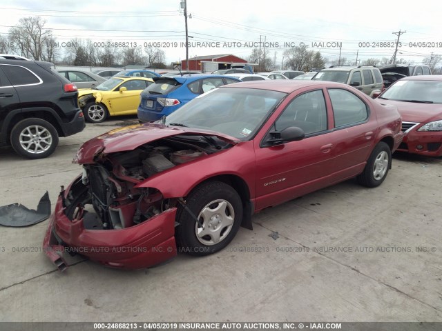 1B3EJ46X3WN111721 - 1998 DODGE STRATUS MAROON photo 2