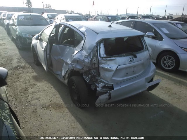 JTDKDTB37E1073115 - 2014 TOYOTA PRIUS C SILVER photo 3