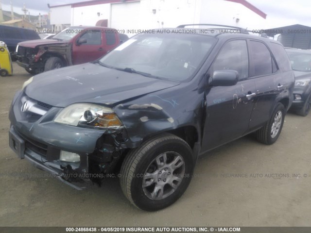 2HNYD18654H505677 - 2004 ACURA MDX TOURING GRAY photo 2