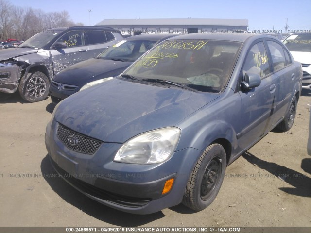 KNADE123576194075 - 2007 KIA RIO LX/SX Light Blue photo 2