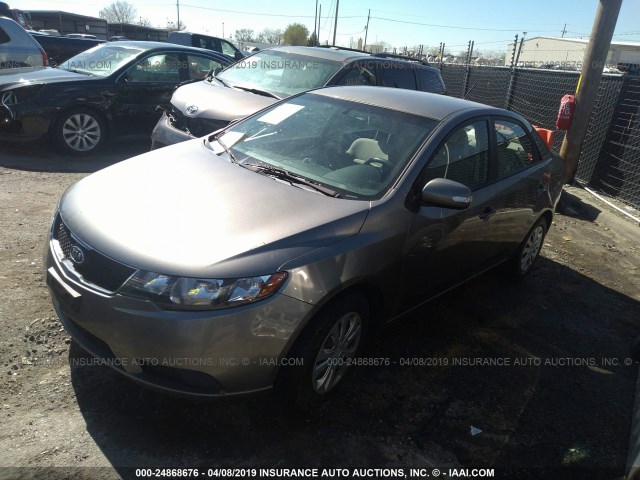 KNAFU4A25A5272695 - 2010 KIA FORTE EX GRAY photo 2