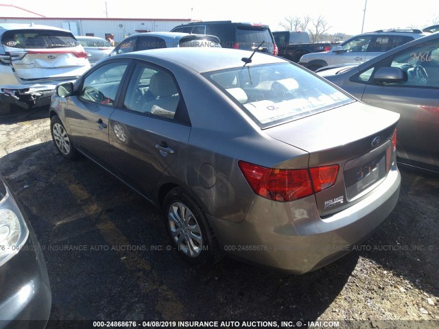 KNAFU4A25A5272695 - 2010 KIA FORTE EX GRAY photo 3