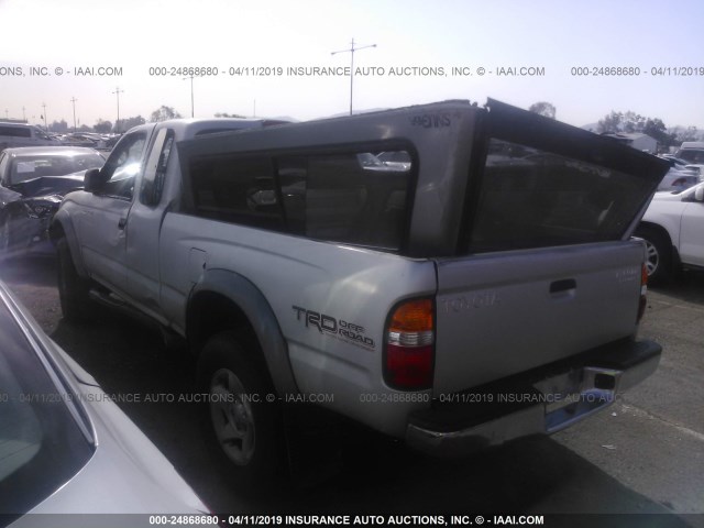 5TESN92N02Z032506 - 2002 TOYOTA TACOMA XTRACAB PRERUNNER ვერცხლისფერი ფოტო 3