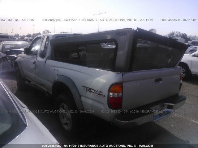 5TESN92N02Z032506 - 2002 TOYOTA TACOMA XTRACAB PRERUNNER SILVER photo 3