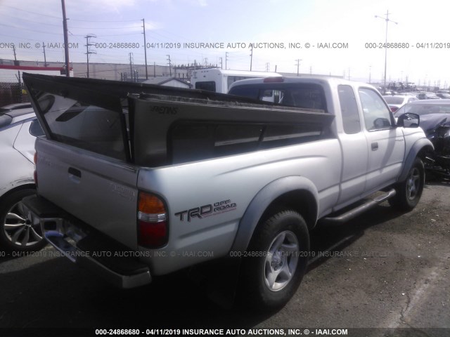 5TESN92N02Z032506 - 2002 TOYOTA TACOMA XTRACAB PRERUNNER ვერცხლისფერი ფოტო 4