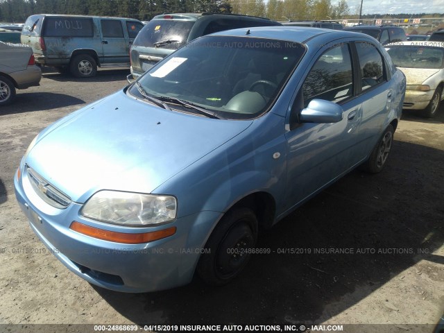 KL1TD52655B469880 - 2005 CHEVROLET AVEO LS BLUE photo 2