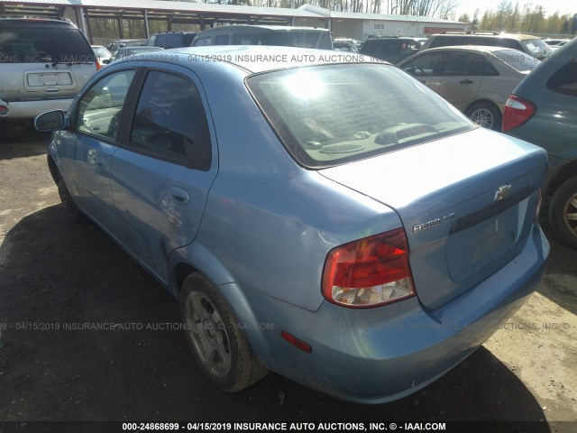 KL1TD52655B469880 - 2005 CHEVROLET AVEO LS BLUE photo 3