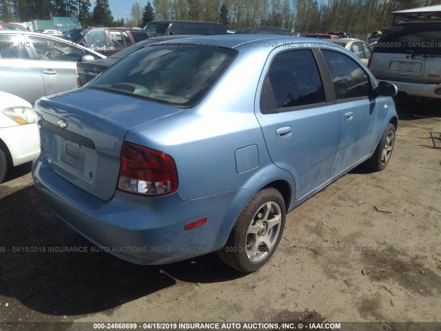 KL1TD52655B469880 - 2005 CHEVROLET AVEO LS BLUE photo 4