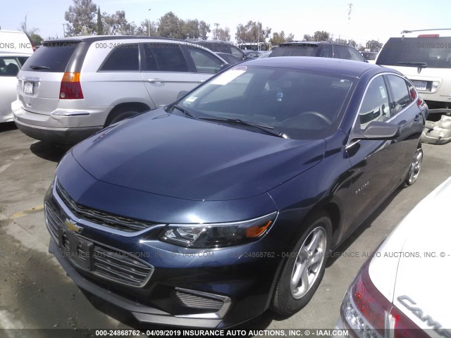 1G1ZB5ST5JF205827 - 2018 CHEVROLET MALIBU LS BLUE photo 2