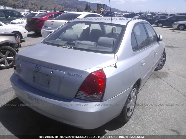 KMHDN46D25U093524 - 2005 HYUNDAI ELANTRA GLS/GT SILVER photo 4