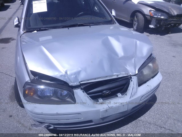 KMHDN46D25U093524 - 2005 HYUNDAI ELANTRA GLS/GT SILVER photo 6