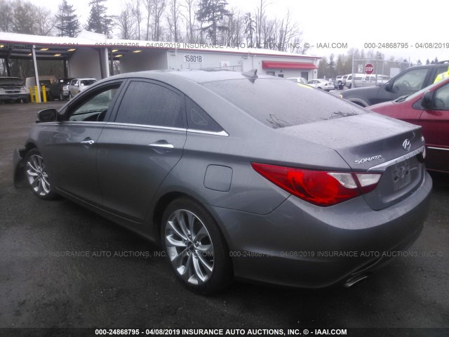 5NPEC4AB0DH569475 - 2013 HYUNDAI SONATA SE/LIMITED GRAY photo 3