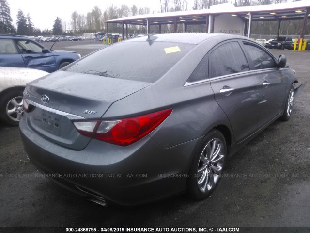 5NPEC4AB0DH569475 - 2013 HYUNDAI SONATA SE/LIMITED GRAY photo 4