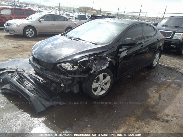 KMHDH4AEXDU854659 - 2013 HYUNDAI ELANTRA GLS/LIMITED BLACK photo 2