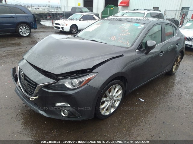 JM1BM1W35E1123945 - 2014 MAZDA 3 GRAND TOURING GRAY photo 2