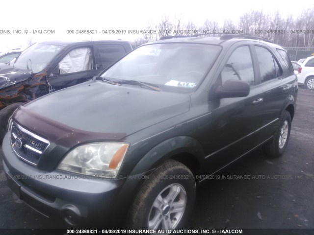 KNDJC733535048501 - 2003 KIA SORENTO EX/LX GREEN photo 2