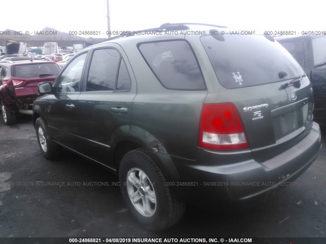 KNDJC733535048501 - 2003 KIA SORENTO EX/LX GREEN photo 3