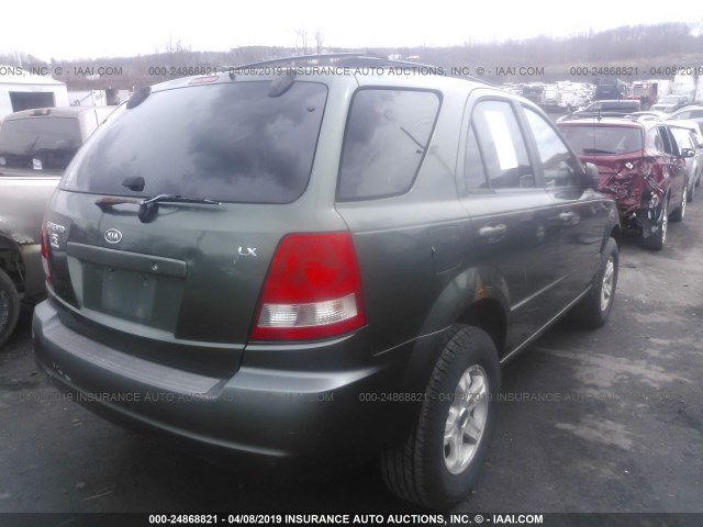 KNDJC733535048501 - 2003 KIA SORENTO EX/LX GREEN photo 4