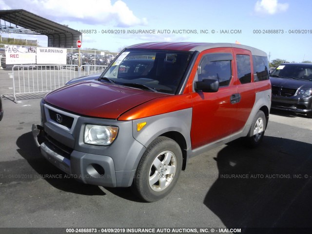 5J6YH28594L036551 - 2004 HONDA ELEMENT EX ORANGE photo 2