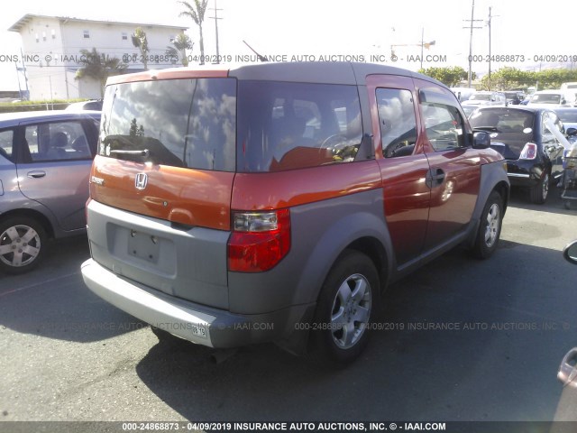 5J6YH28594L036551 - 2004 HONDA ELEMENT EX ORANGE photo 4