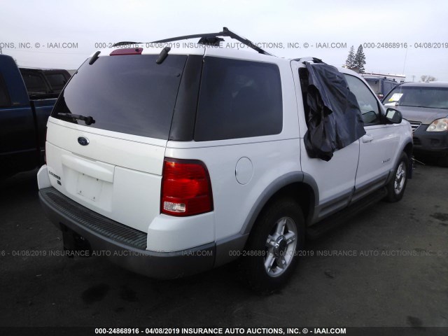 1FMZU73E92ZA80890 - 2002 FORD EXPLORER XLT WHITE photo 4