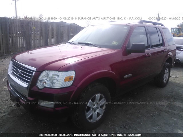 1FMEU73E68UA09716 - 2008 FORD EXPLORER XLT RED photo 2