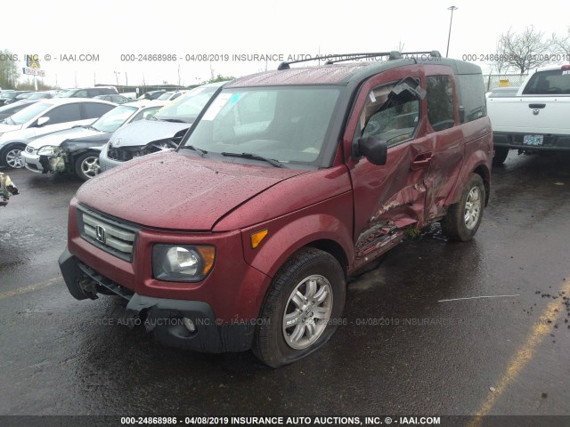 5J6YH28758L002565 - 2008 HONDA ELEMENT EX RED photo 2