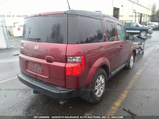 5J6YH28758L002565 - 2008 HONDA ELEMENT EX RED photo 4