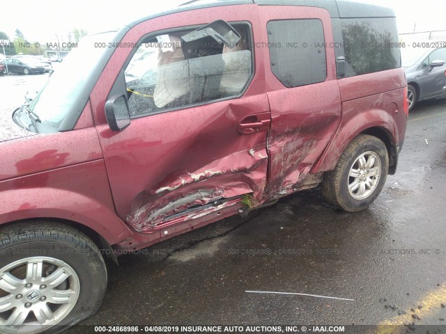 5J6YH28758L002565 - 2008 HONDA ELEMENT EX RED photo 6