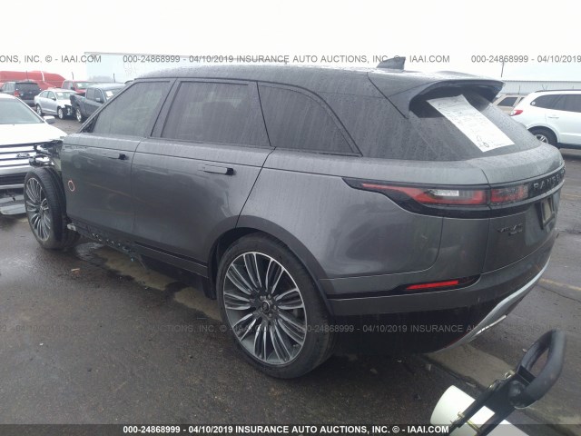 SALYM2RV4JA701839 - 2018 LAND ROVER RANGE ROVER VELAR R-DYNAMIC HSE/FIRST ED GRAY photo 3