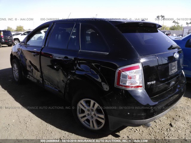 2FMDK38CX8BA42385 - 2008 FORD EDGE SEL BLACK photo 3