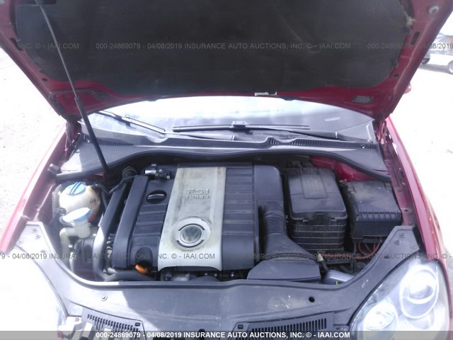 3VWDJ71K08M132415 - 2008 VOLKSWAGEN GLI წითელი ფოტო 10