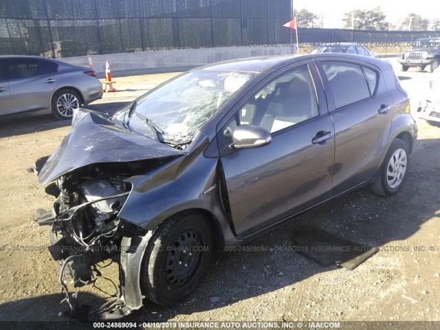 JTDKDTB38F1090510 - 2015 TOYOTA PRIUS C GRAY photo 2