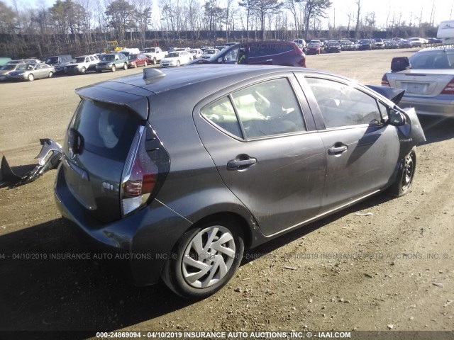 JTDKDTB38F1090510 - 2015 TOYOTA PRIUS C GRAY photo 4