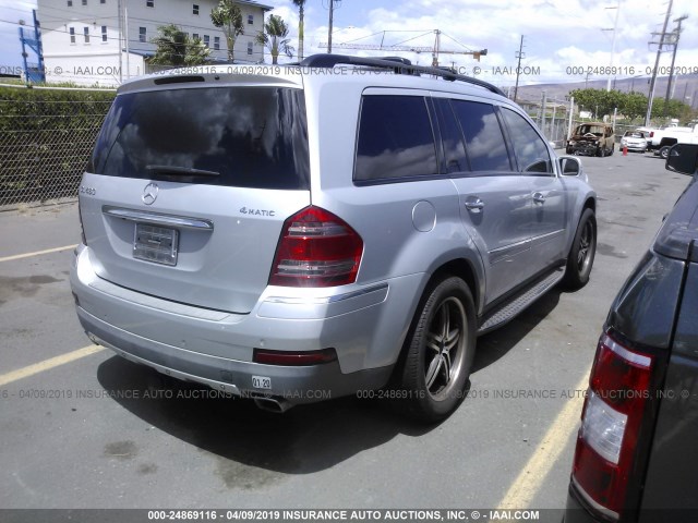 4JGBF71E38A300501 - 2008 MERCEDES-BENZ GL 450 4MATIC SILVER photo 4