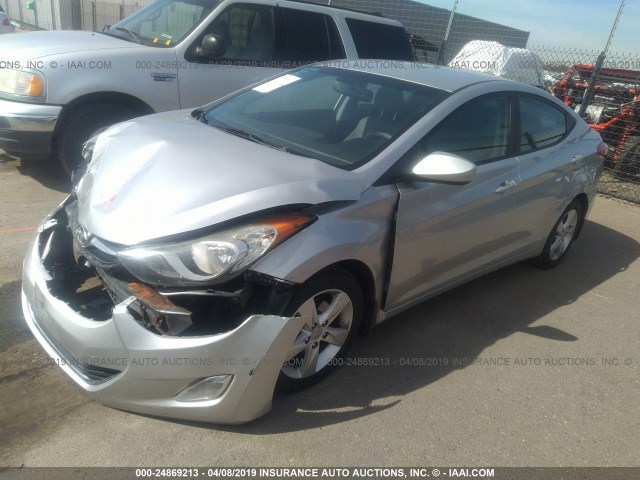 5NPDH4AE7DH271285 - 2013 HYUNDAI ELANTRA GLS/LIMITED SILVER photo 2