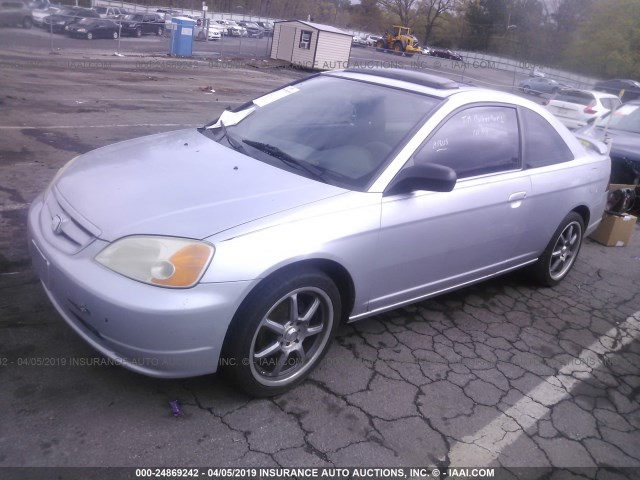 1HGEM22961L086840 - 2001 HONDA CIVIC SI/EX SILVER photo 2