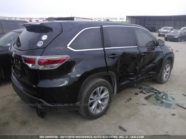 5TDZKRFH1GS123655 - 2016 TOYOTA HIGHLANDER LE/LE PLUS BLACK photo 4