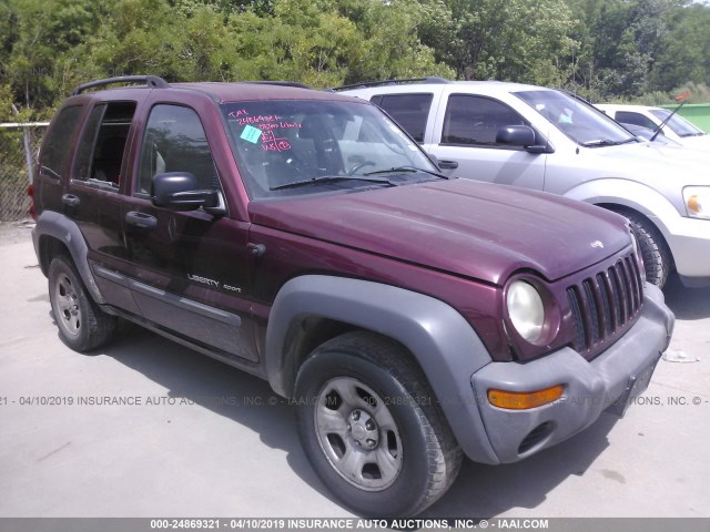 1J4GK48K23W689671 - 2003 JEEP LIBERTY SPORT/FREEDOM MAROON photo 1