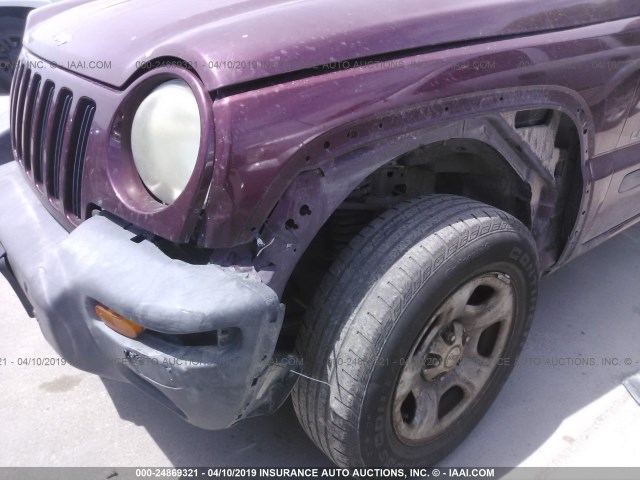 1J4GK48K23W689671 - 2003 JEEP LIBERTY SPORT/FREEDOM MAROON photo 6