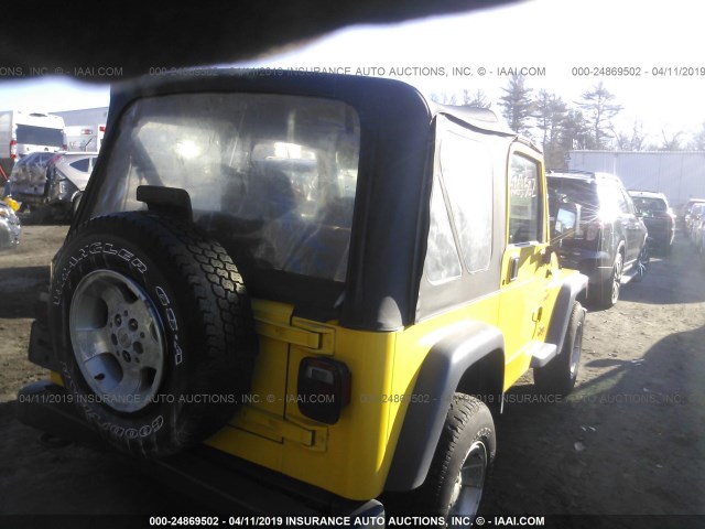 1J4FA49S0YP805481 - 2000 JEEP WRANGLER / TJ SPORT YELLOW photo 4