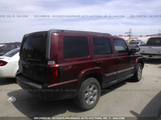 1J8HH48K87C622436 - 2007 JEEP COMMANDER RED photo 4