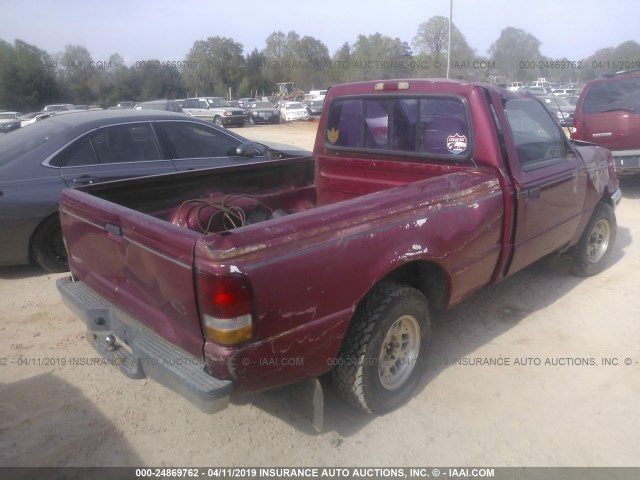 1FTCR10AXRTB04878 - 1994 FORD RANGER RED photo 4